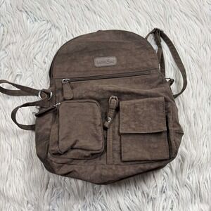 Multisac Brown Nylon SuperSac 3 in 1 Convertible bag Crossbody Flap Backpack